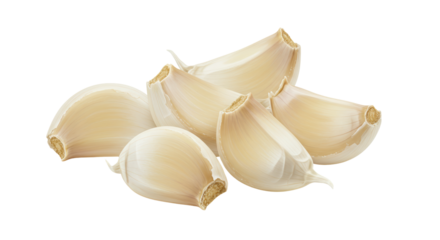 Isolated Pile of Garlic Cloves