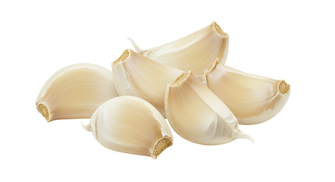 Isolated Pile of Garlic Cloves