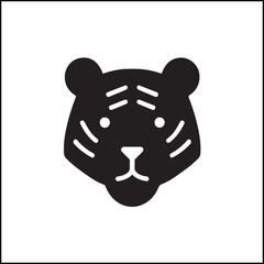 Tiger Flat Icon Style Black Vector