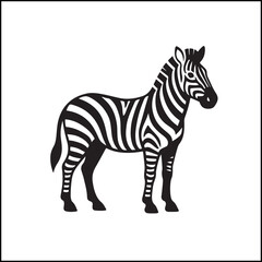 Zebra Monochrome Style Black Vector