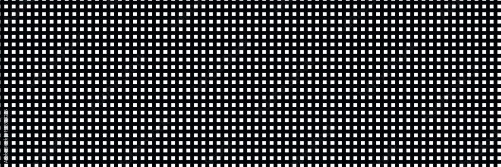 Aufkleber pixel art seamless pattern. white square on black bg. simple retro small dash texture for wrapping, 