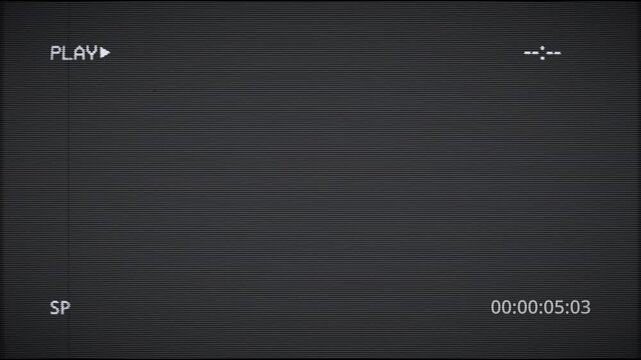  Video player showing screen of VHS camera and play button