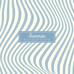 Wavy light blue and cream stripes background. Wave pattern for template, banner, poster, flyer. Vector illustration.