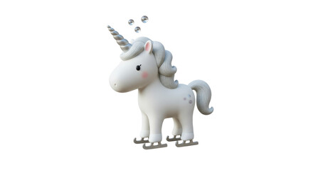 Isolated Unicorn on Ice Skates