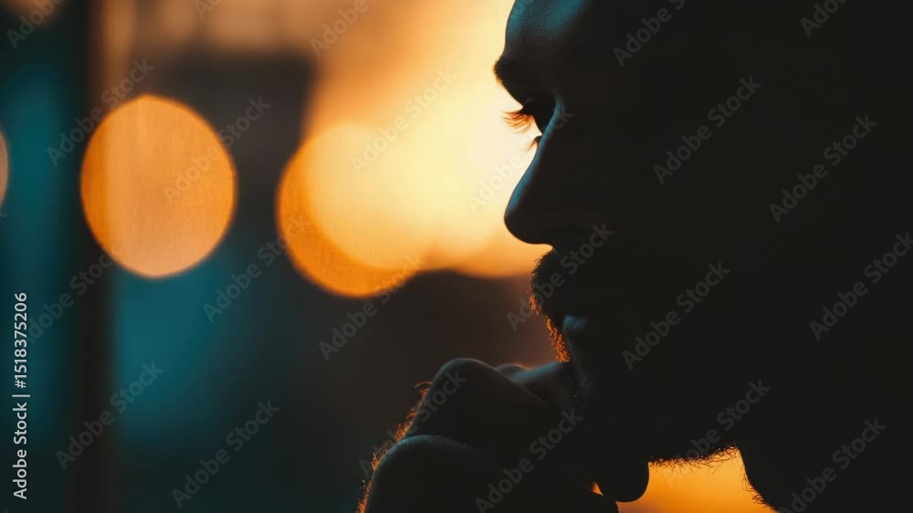 Leinwandbilder a close-up shot of a person with a beard, suitable for use in illustrations or editorial content