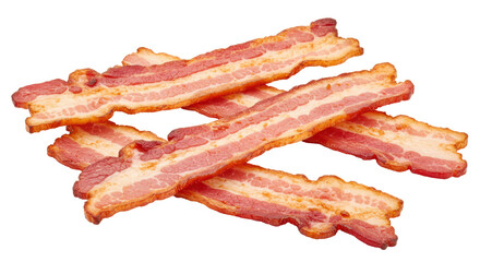 Isolated Crispy Bacon Strips