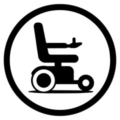 Motorized wheelchair icon with transparent background electric mobility aid assistive device symbol
