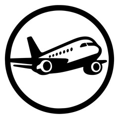 Jet airliner icon with transparent background commercial passenger airplane aviation transport symbol
