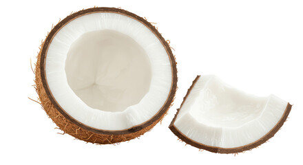 Isolated Sliced Coconut