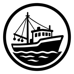Fishing boat icon with transparent background small commercial watercraft fishing vessel symbol
