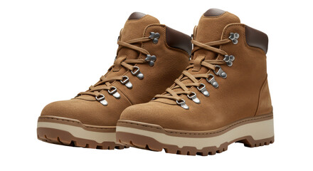 Isolated Brown Hiking Boots