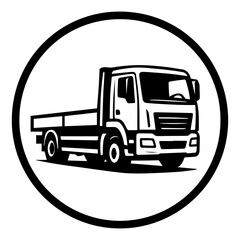 Flatbed truck icon with transparent background heavy duty vehicle cargo transport flat truck symbol

