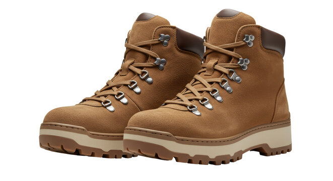 Isolated Brown Hiking Boots - Powered by Adobe