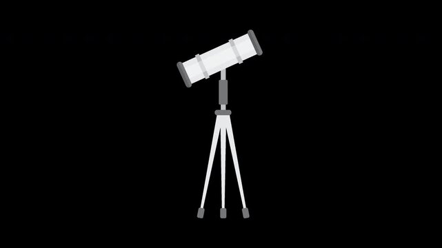 Astronomical tool telescope to observe planets and stars from long distance on a Transparent Background
