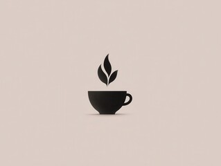 Elegant and Simple Logo Design for Coffee Shop Featuring Clean Cup and Leaf Elements