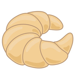 Fresh Croissant Bread Pasty Product Icon. Small Bakery Business Symbol. Sweet Morning Breakfast Wheat Flour Food Icon. Hand Drawn Doodle Outline Element. 