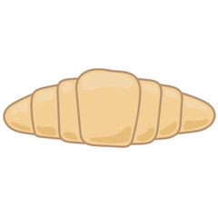 Fresh Croissant Bread Pasty Product Icon. Small Bakery Business Symbol. Sweet Morning Breakfast Wheat Flour Food Icon. Hand Drawn Doodle Outline Element. 
