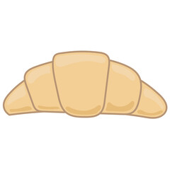 Fresh Croissant Bread Pasty Product Icon. Small Bakery Business Symbol. Sweet Morning Breakfast Wheat Flour Food Icon. Hand Drawn Doodle Outline Element. 