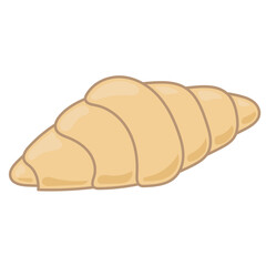 Fresh Croissant Bread Pasty Product Icon. Small Bakery Business Symbol. Sweet Morning Breakfast Wheat Flour Food Icon. Hand Drawn Doodle Outline Element. 