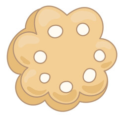 Swettt Cookie Food  Dessert Icon. Pasty Product Icon. Small Bakery Business Symbol. Sweet Morning Breakfast Wheat Flour Food Icon. Hand Drawn Doodle Outline Element.