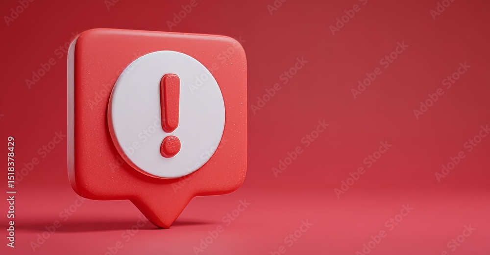 Poster a red notification reminder icon signifying a chat message that requires attention and serves as an 