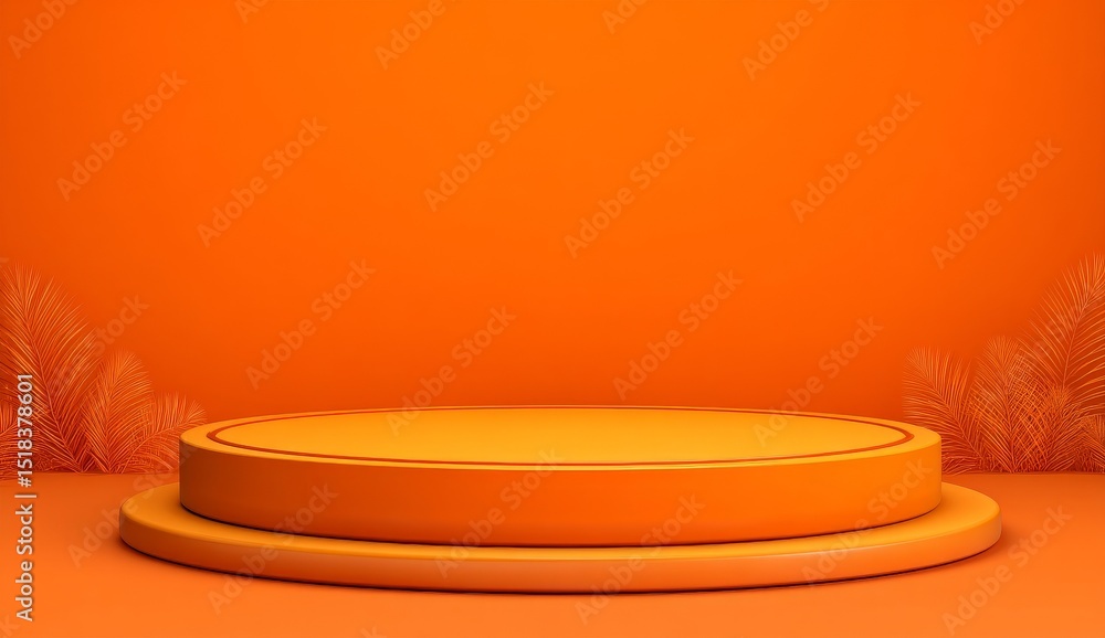 Poster a 3d background stage display platform scene features a yellow podium on a minimal product stand or 