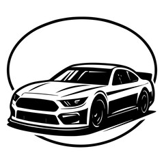 Stock car icon with transparent background high speed oval racing vehicle motorsport symbol
