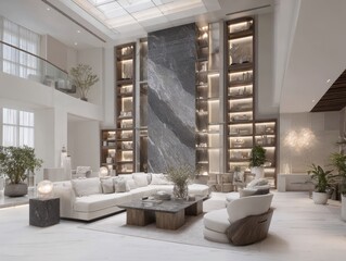 Elegant and Modern Luxury Home Interior with Stylish Decor and Sophisticated Lighting Features