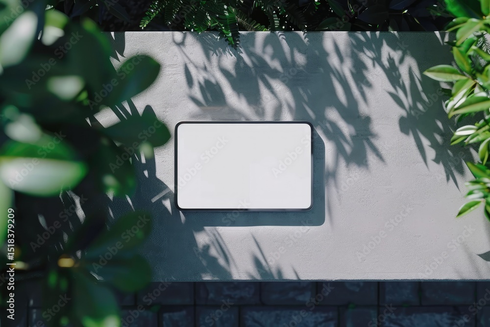 Poster clear pixel visual of top view device concept with copy space