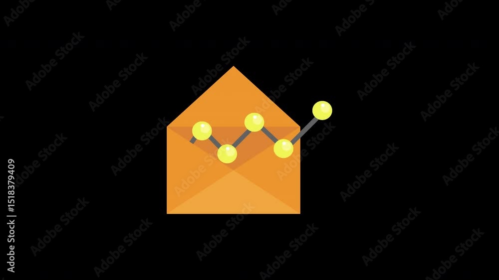 Poster email marketing analytics growth and strategy with data visualization concept on a transparent backg
