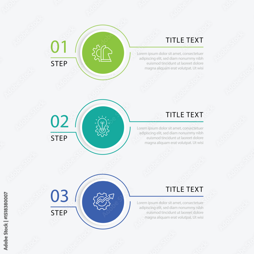 Poster business infographic template vector element. 3 step vertical columns for business information and w