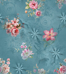 Minimal abstract floral allover background with a clean and colorful layout, designed for surface prints and digital media projects
