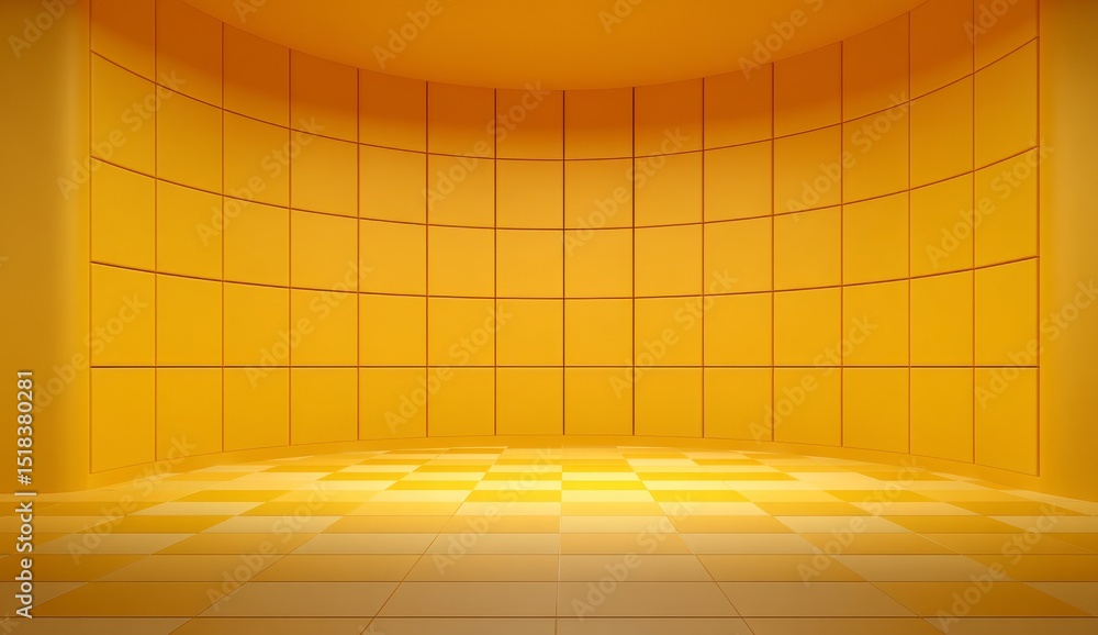 Poster a 3d background of a modern home's empty yellow room corner features blank wall space and floor, ide