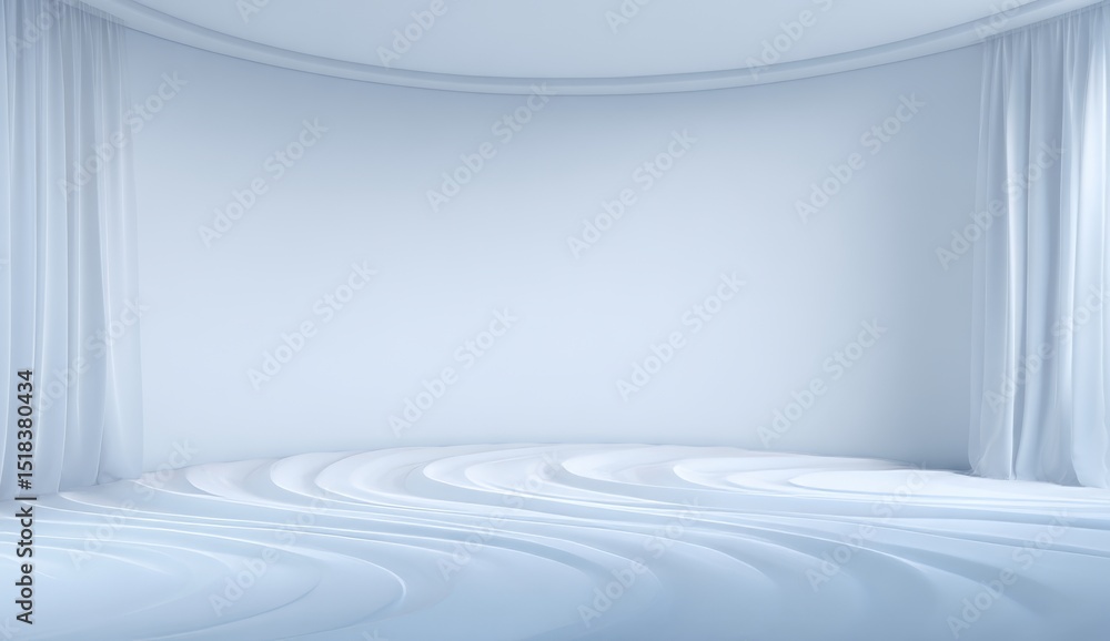 Poster the interior design of an empty studio features a clean and minimal space with a white or grey backg