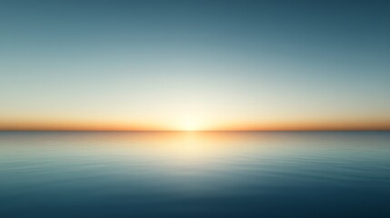 Serene Horizon at Dusk with Calm Water and Gentle Fade of Colors