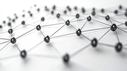 Abstract network of connected nodes and lines