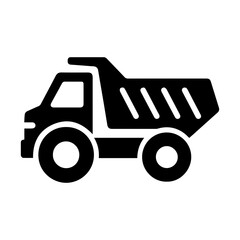 Dump truck icon in transparent background

