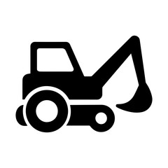 Excavator icon in transparent background
