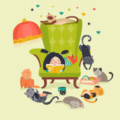 Hand-drawn cute cartoon animal poster templates, interesting children's flat vector illustrations, and cheerful festival backgrounds