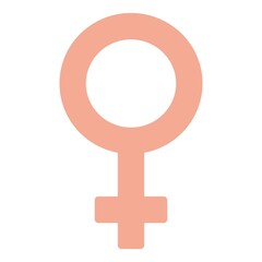 
Illustration of a woman icon (or Venus symbol) in pastel colors on a white background