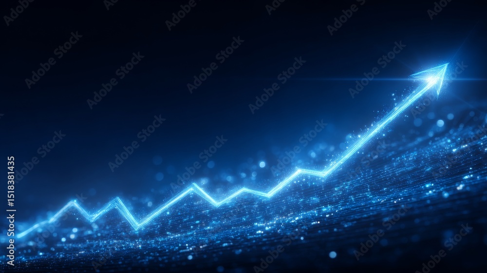 Aufkleber the background of a financial presentation features a blue growth graph business chart and data diag
