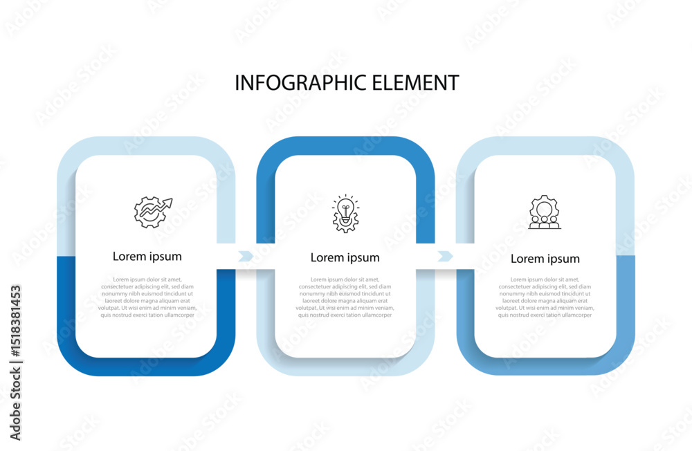 Poster infographic template element. business presentation with 3 step process. vector concept with icon an