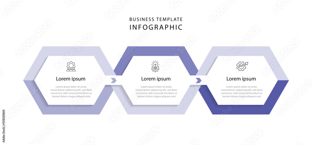 Aufkleber design template infographic element. 3 step column with icons.