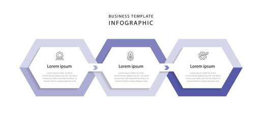 Design template infographic element. 3 step column with icons. 