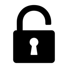 Lock unlock symbol icon in transparent background
