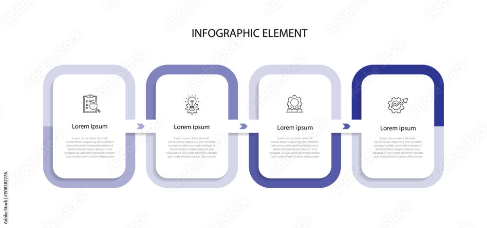 Poster design template infographic. 4 step columns with icons. timeline process infograph for presentation,