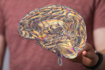 Abstract 3D brain model.  Ideal for neurology, healthcare, and technology concepts.
