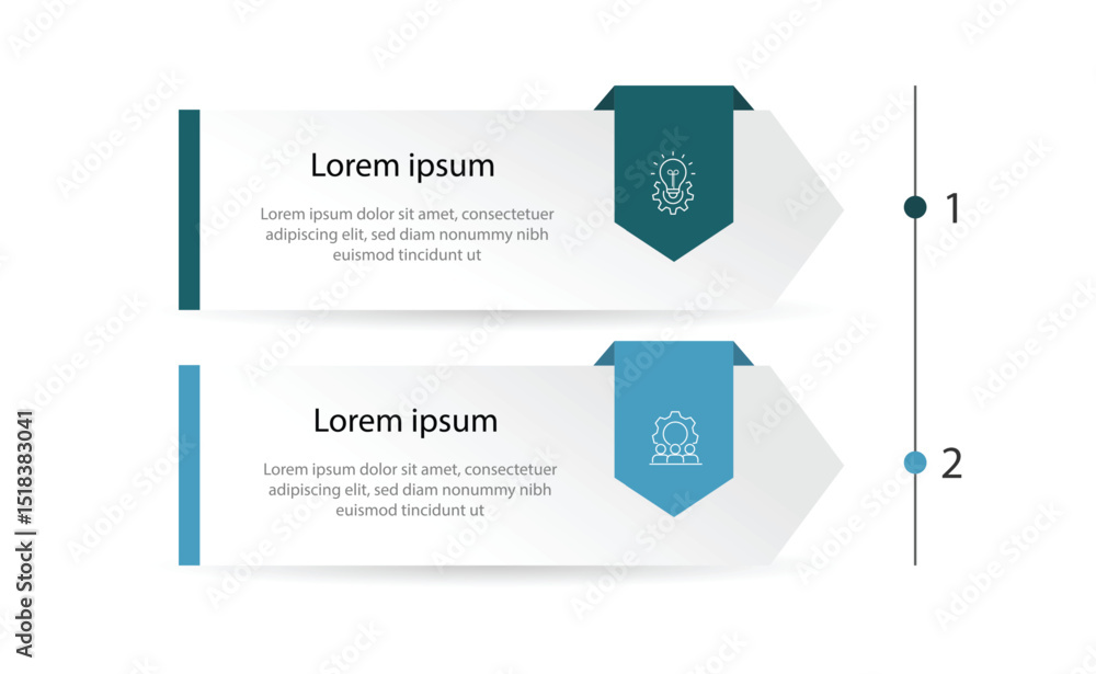 Poster 2 step vertical process infographic template vector element. timeline process information, presentat
