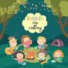 Hand-drawn cute cartoon animal poster templates, interesting children's flat vector illustrations, and cheerful festival backgrounds