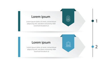 2 step vertical process infographic template vector element. Timeline process information, presentation with icons.